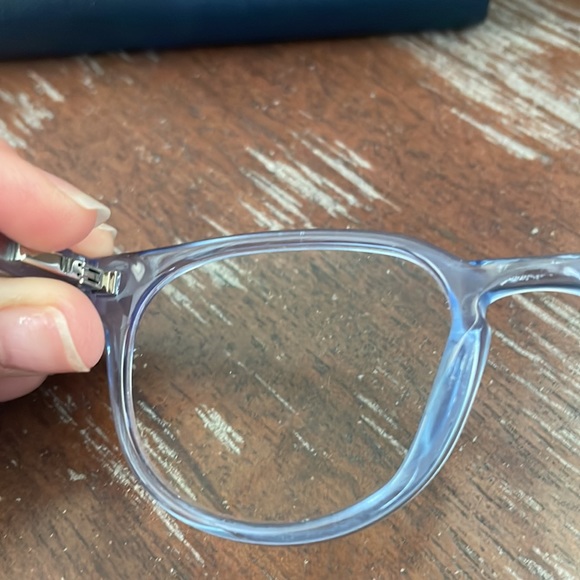 Warby Parker Percey Jr blue clear eyeglasses with logo black case - Picture 10 of 13